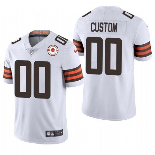 Men's Cleveland Browns ACTIVE PLAYER Custom 2021 White NFL 75th Anniversary Vapor Untouchable Limited Stitched Jersey